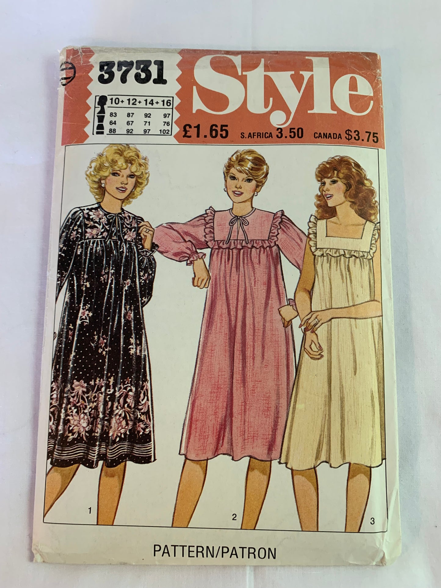 Style Sewing Pattern 3731 Misses' Maternity Dress, Zipper Back, Full Skirt, Size 10-16, Uncut, Vintage 1982