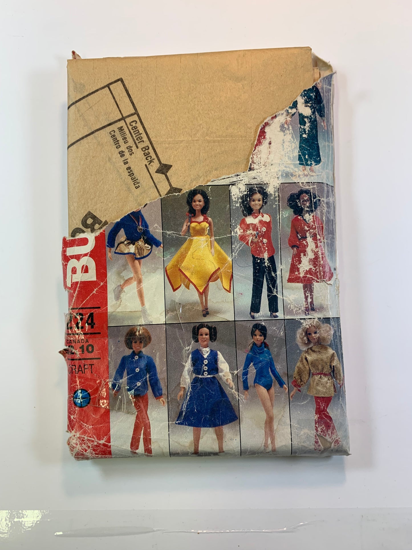 Butterick 224 Wardrobe Fashion Dolls, Cher, Barbie, Farrah, Size 11 1/2-12 1/2, Cut, Vintage 1977