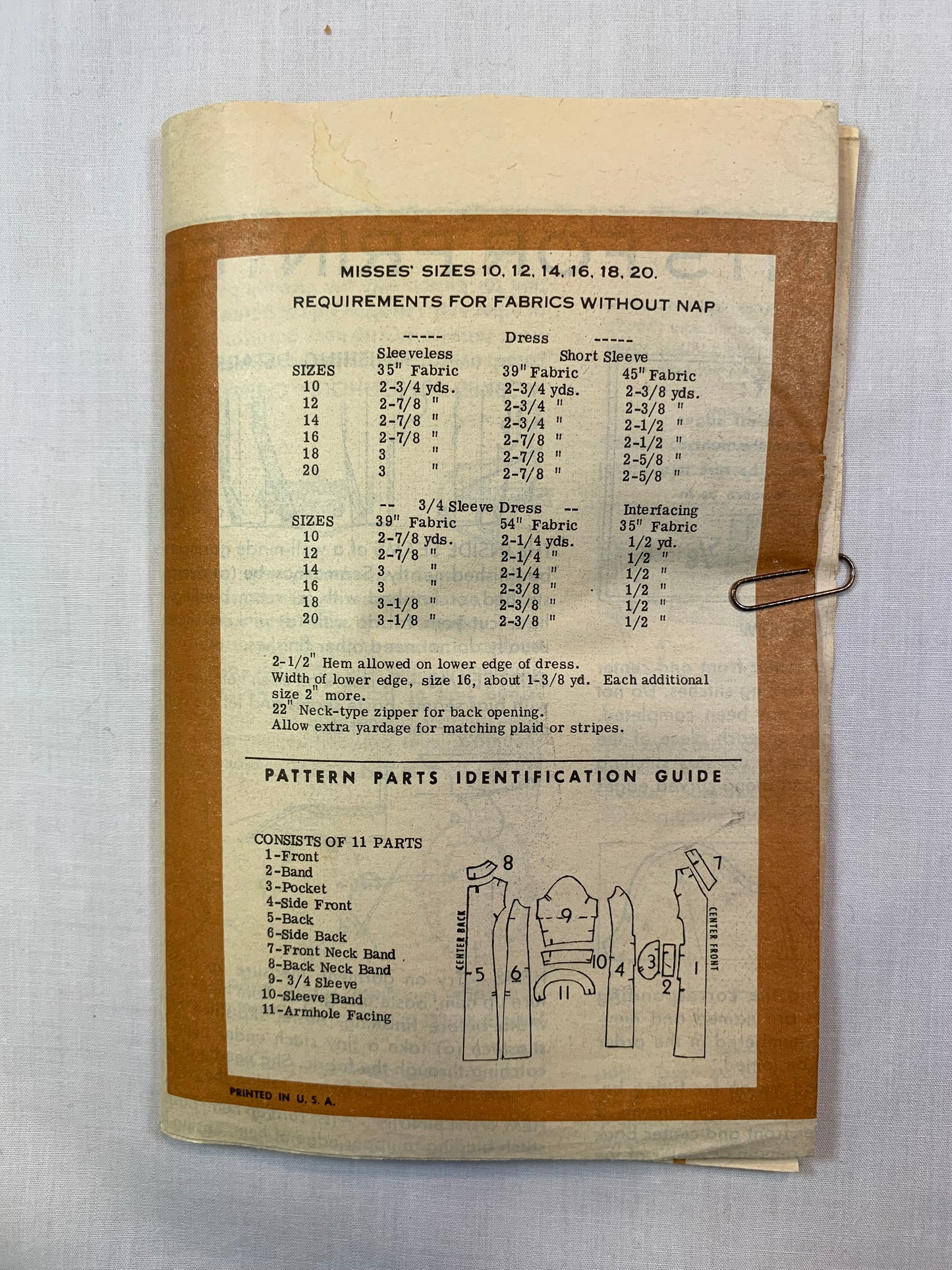 Mail Ordered Sewing Pattern 9310 Misses' Dress, Size 16, Cut, Vintage 1968