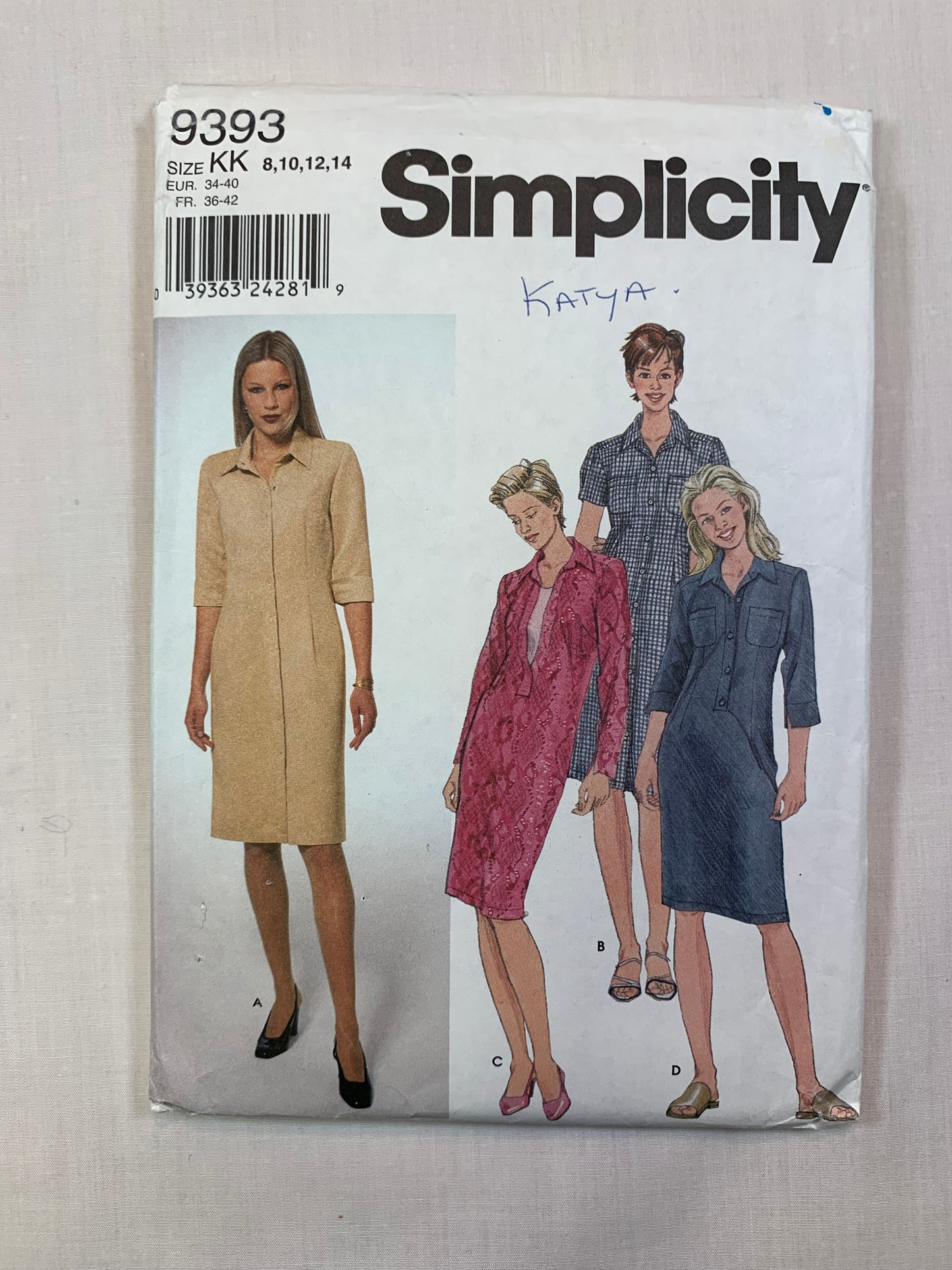Simplicity 9393 Misses' Dresses, Size 8-12, Cut, 2000