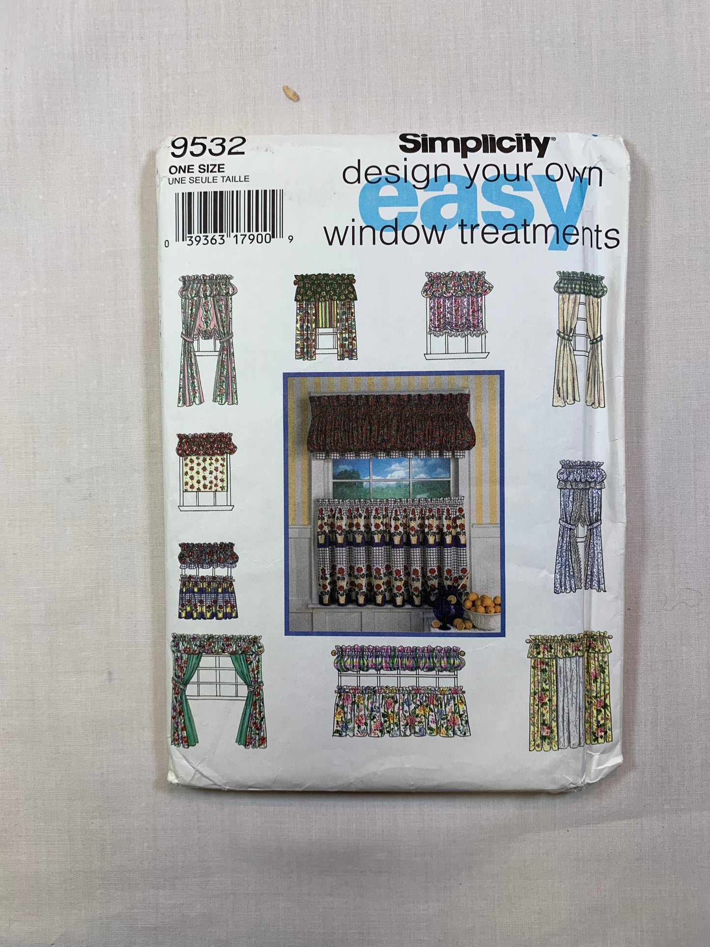 Simplicity 9532 Home Decor, Window Coverings, Balloon, Shade, Cafe Curtains, Swag, Valance, Tiers, Uncut, Vintage 1995