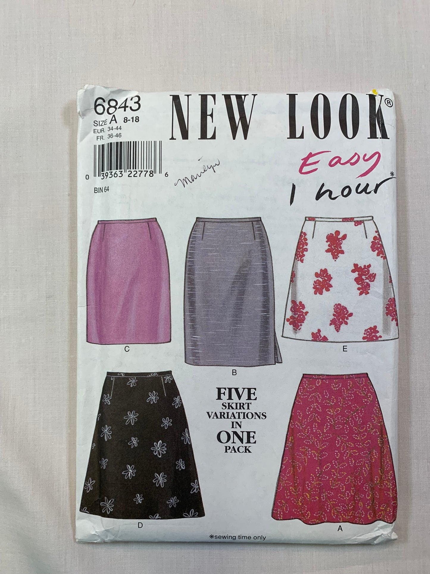 Simplicity New Look 6843 Misses' Skirts, Size 6-16, Cut