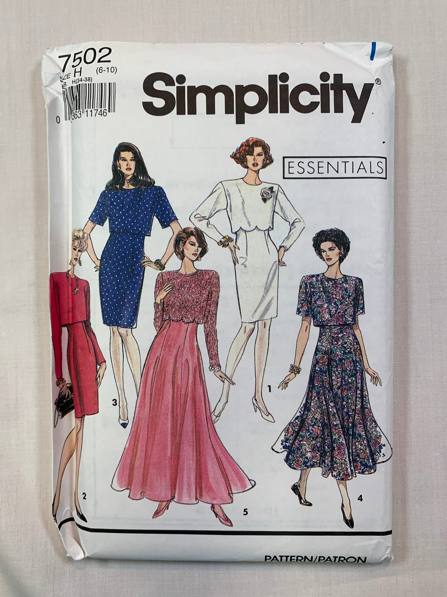 Simplicity 7502 Misses' Petite Dress, Size 6-10, Uncut, Vintage 1996