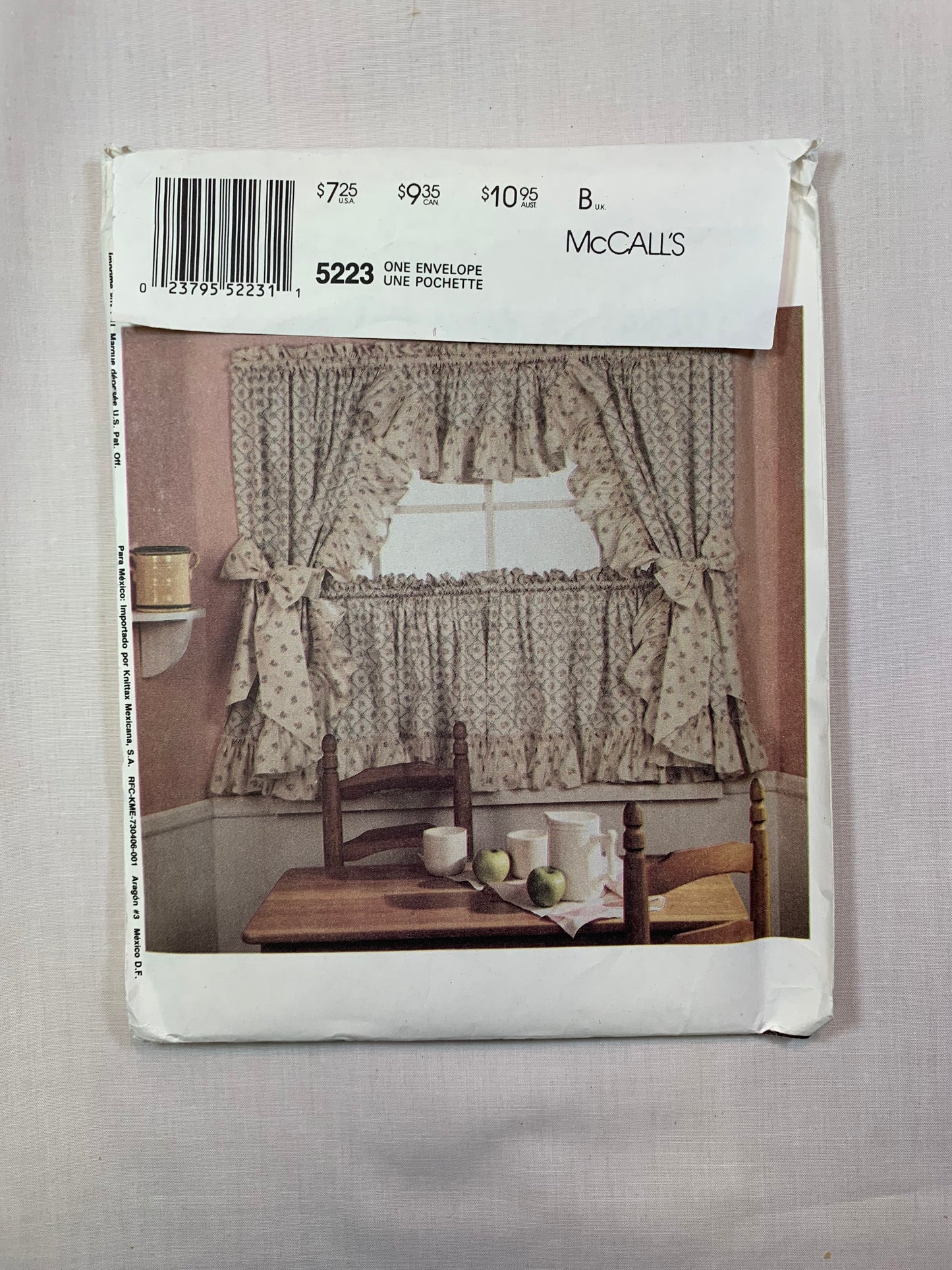 McCall's 5223 Home Decor, Curtains, Window Coverings, Uncut, Vintage 1992