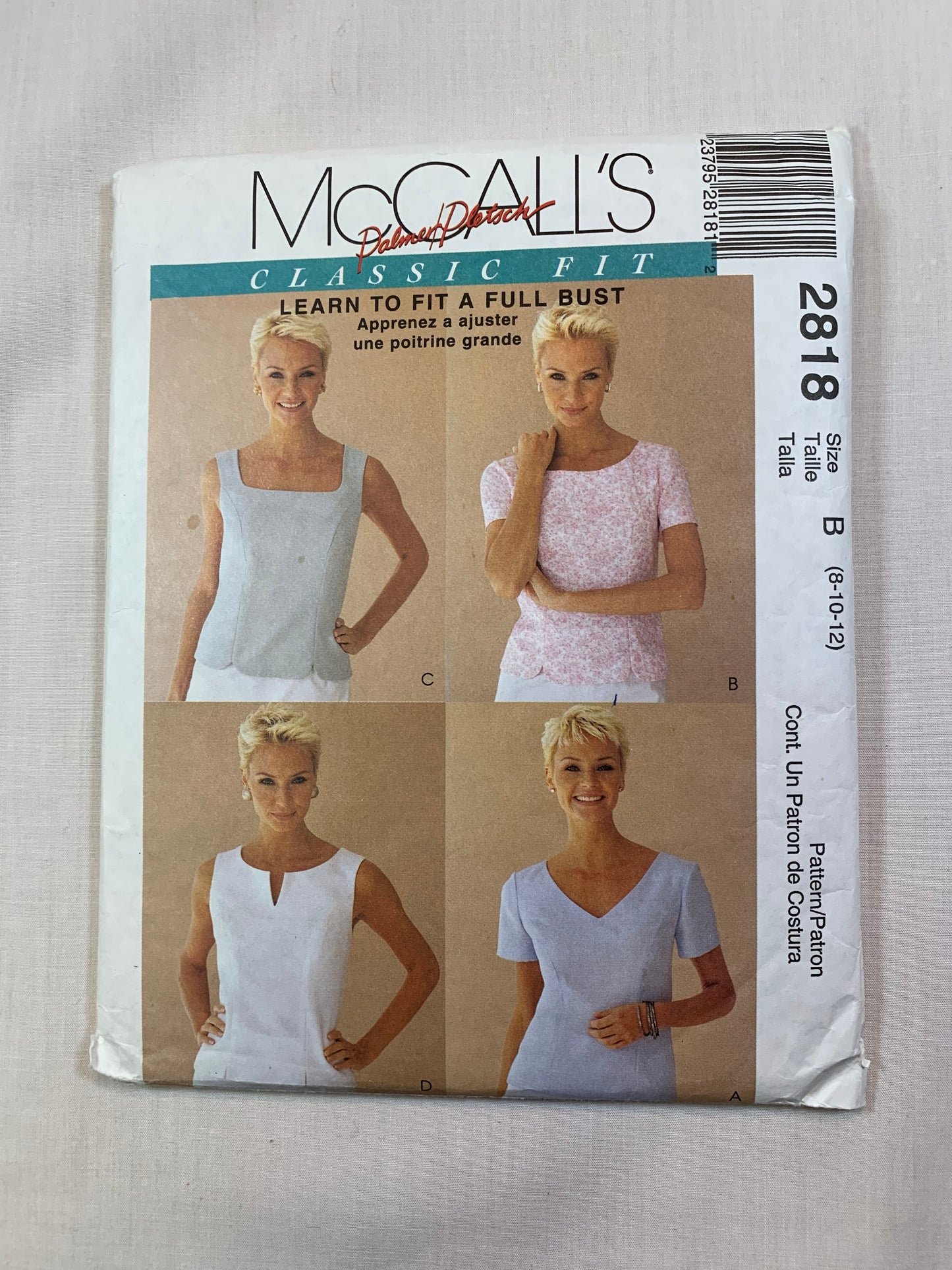 McCall's 2818 Misses' Top, Size 8-12, Cut, 2000
