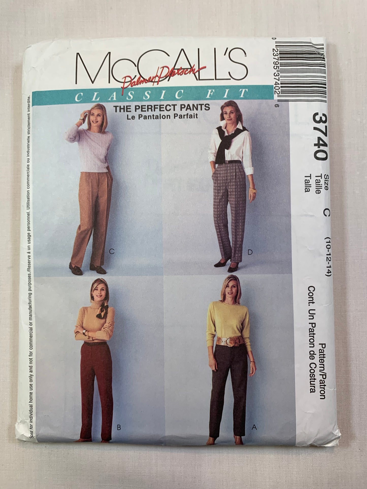 McCall's 3740 Misses' Pants, Size 10-14, Uncut, 2002