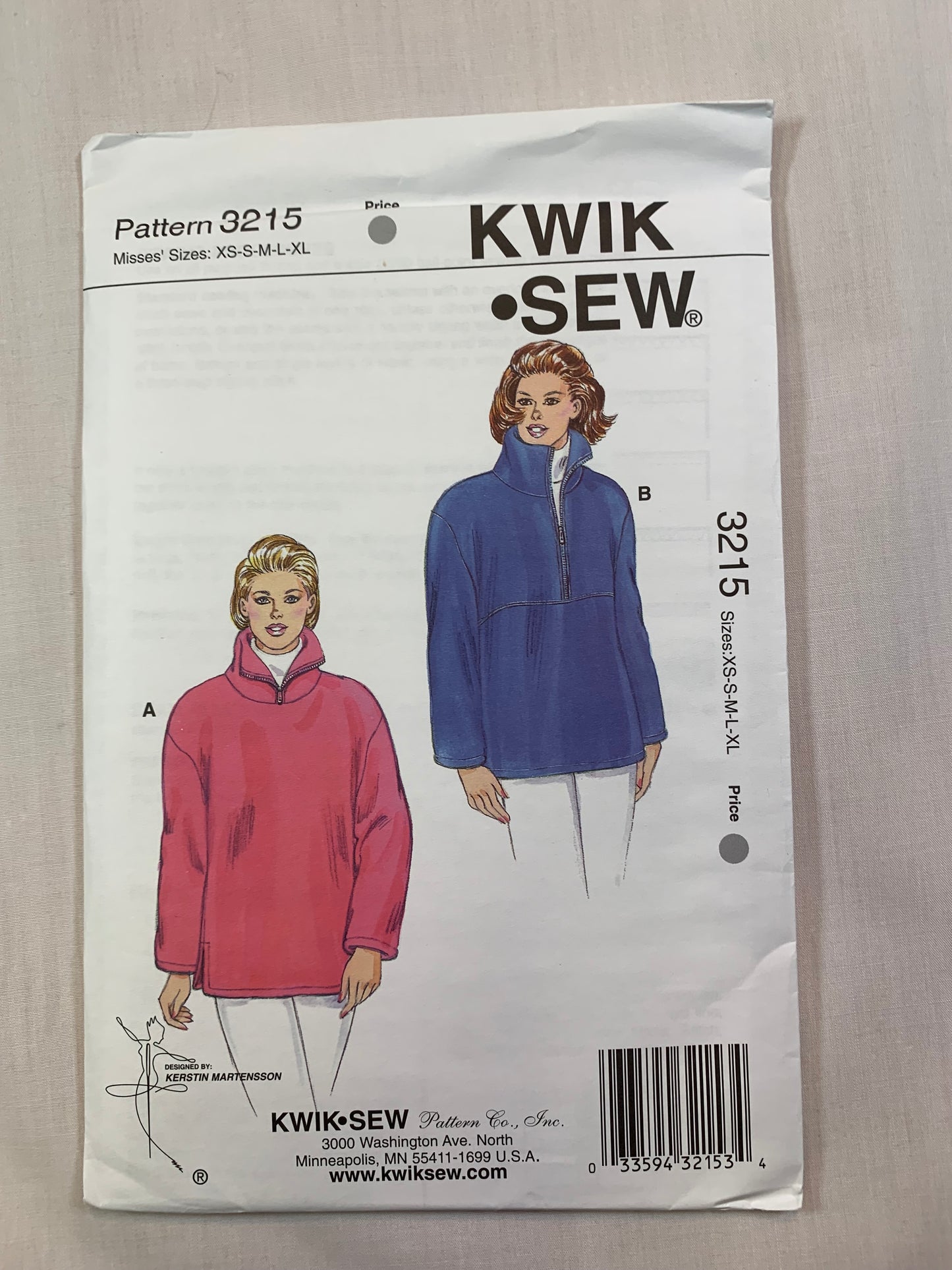 KWIK 3215 Misses' Tops, Size XS-XL, Uncut, 2003