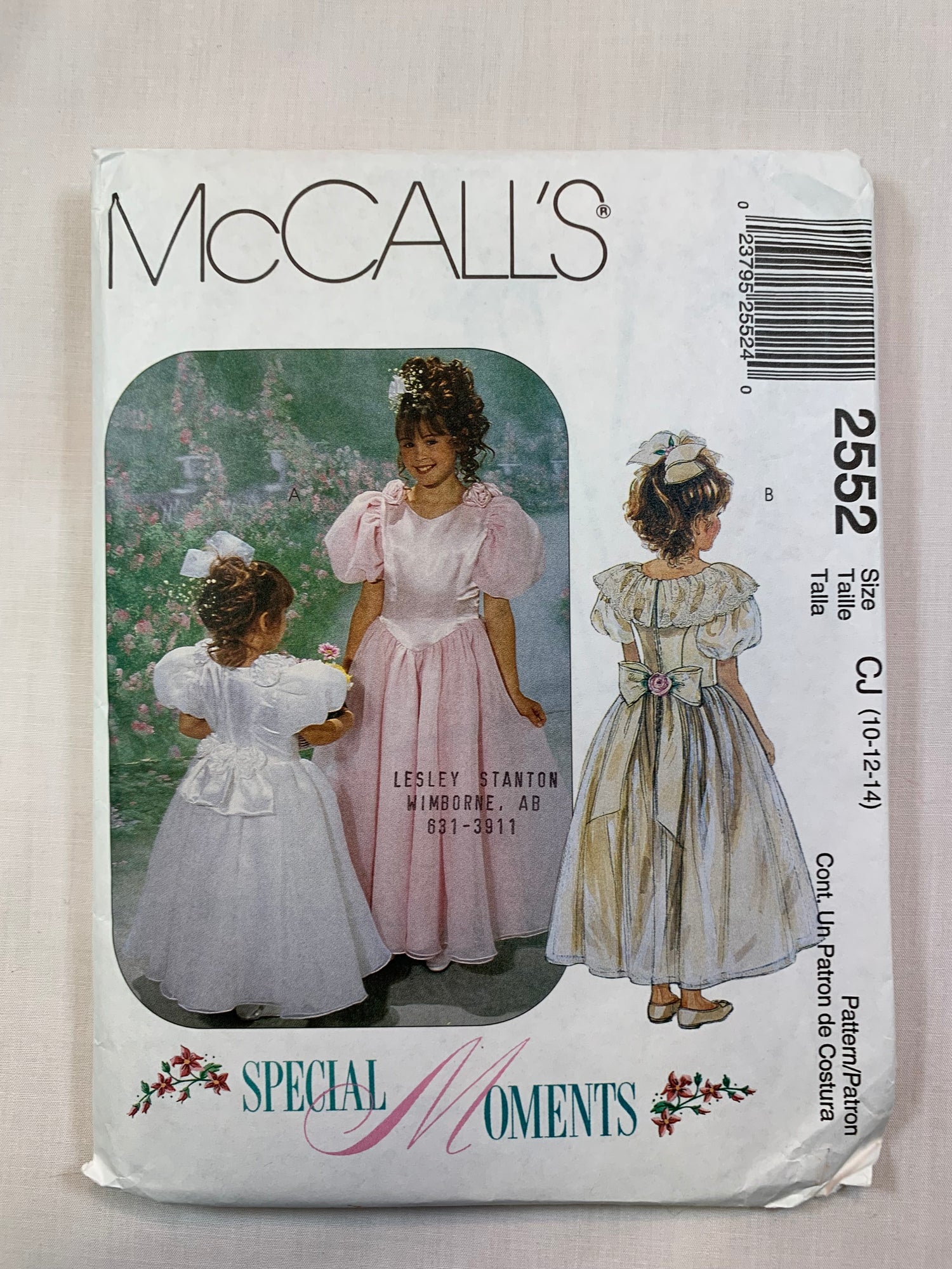 McCall's 2552 Girls' Dress, Petticoat, Size 10-14, Uncut, Vintage 1999