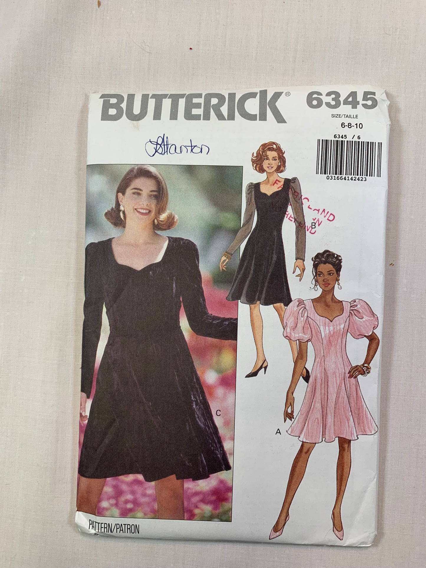 Butterick 6345 Misses'/Misses' Petite Evening Dress, Size 6-10, Uncut, Vintage 1992