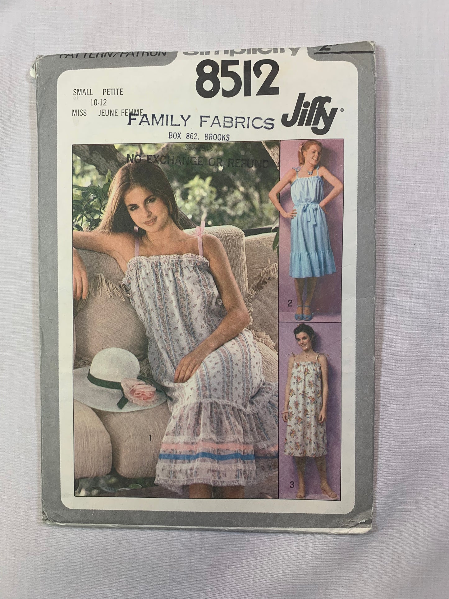 Simplicity 8512 Jiffy Misses' Dress, Size 10-12, Cut, Vintage 1978