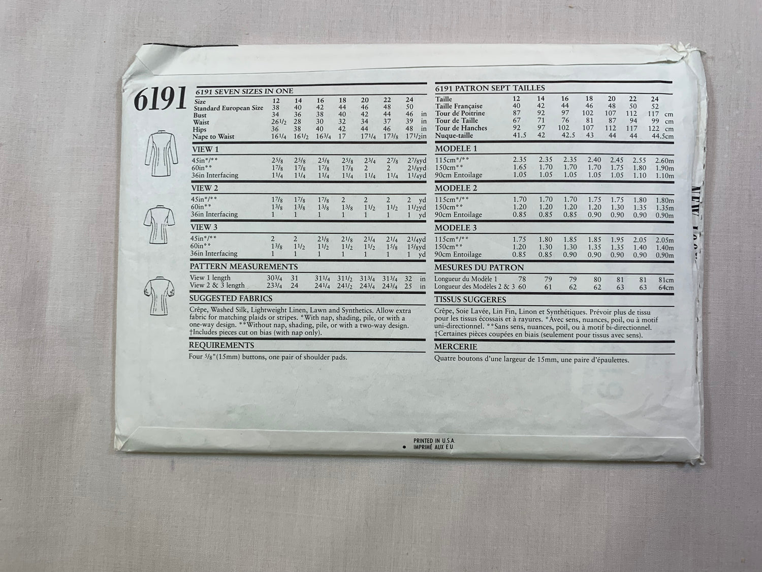 Simplicity New Look 6191 Misses' Blouse, Tunic, Size 12-24, Uncut