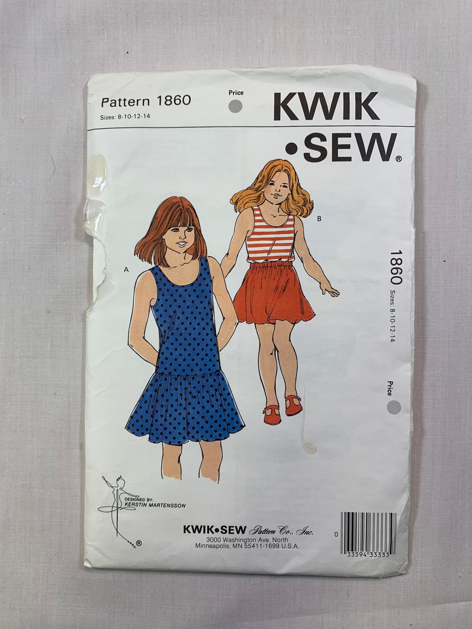 KWIK 1860 Girls' Skirts, Size 8-14, Uncut, Vintage 1988