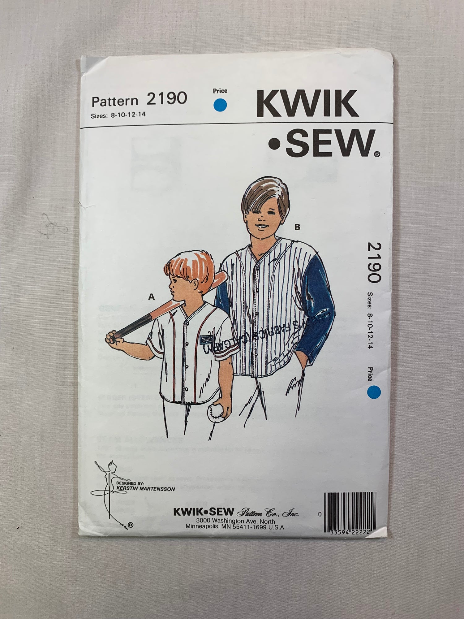 KWIK 2190 Boys' Shirts, Size 8-14, Uncut, Vintage 1992