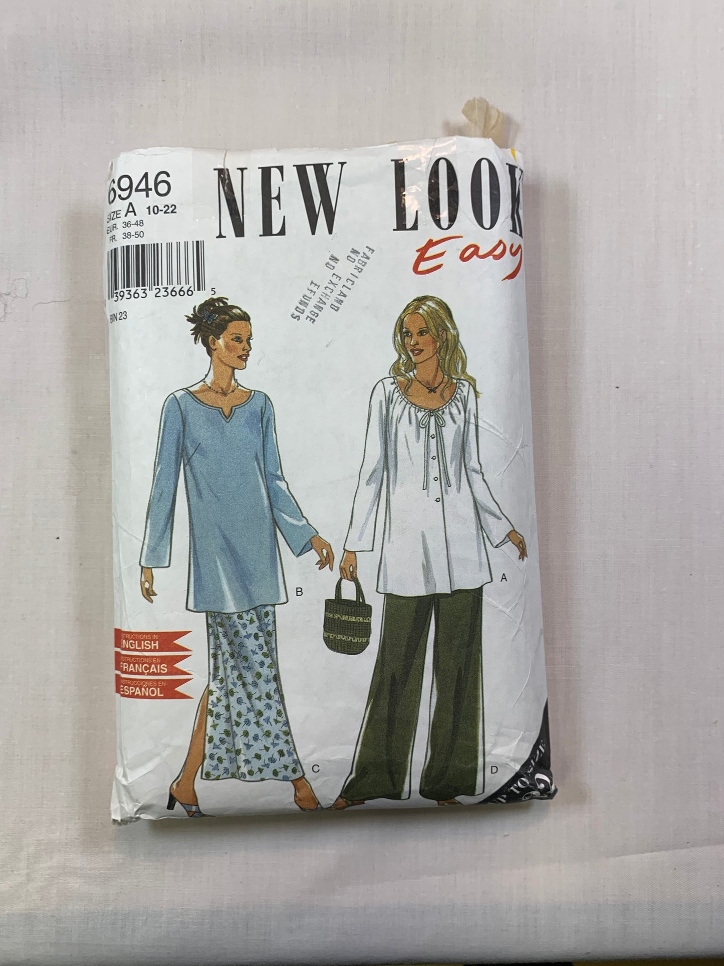 Simplicity New Look 6946 Misses' Tunic, Pants, Skirt, Size 10-22, Cut, Vintage 1999