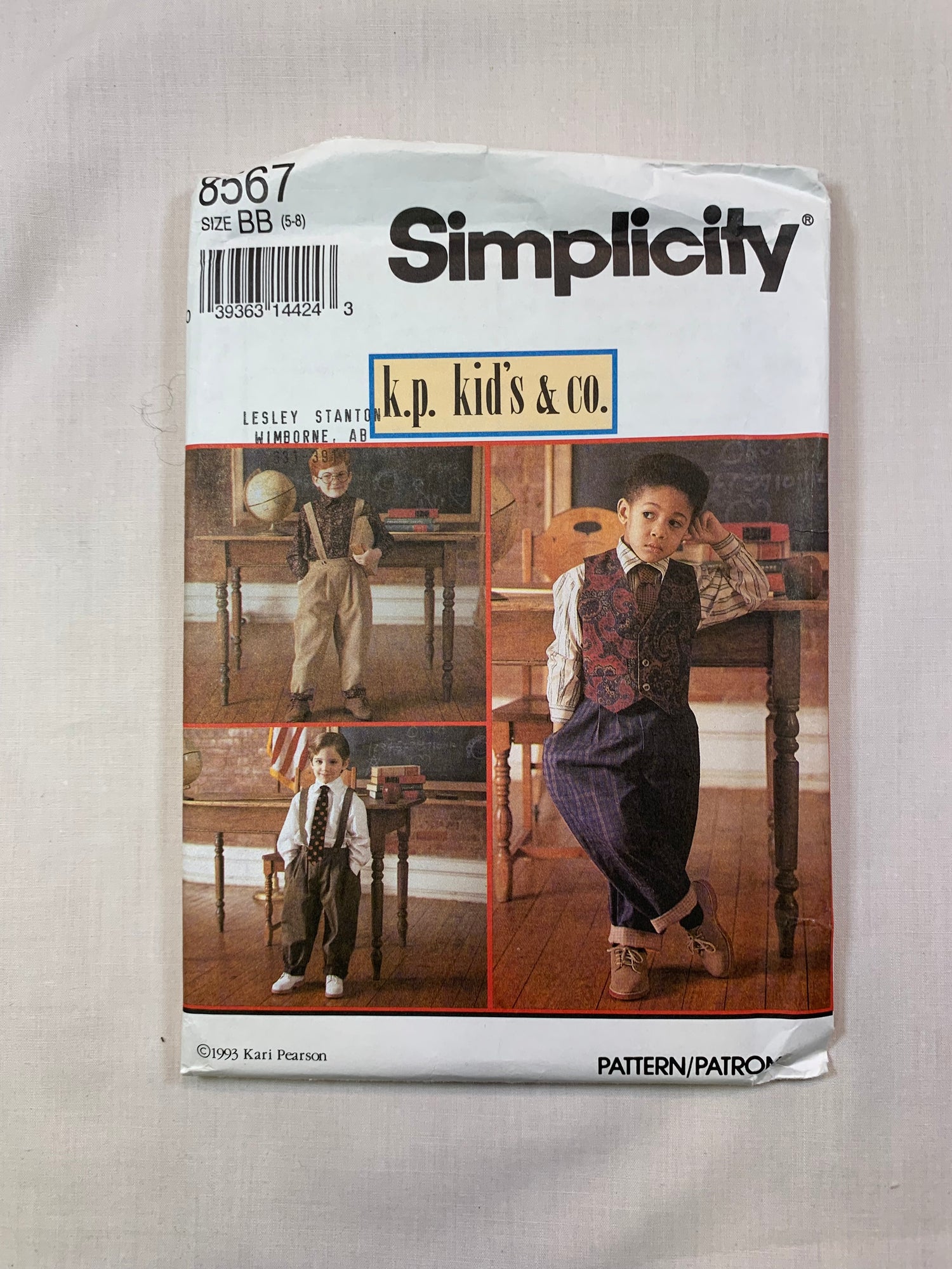 Simplicity 8567 Boys' Shirt, Top, Pants, Lined Vest, Size 5-8, Uncut, Vintage 1996