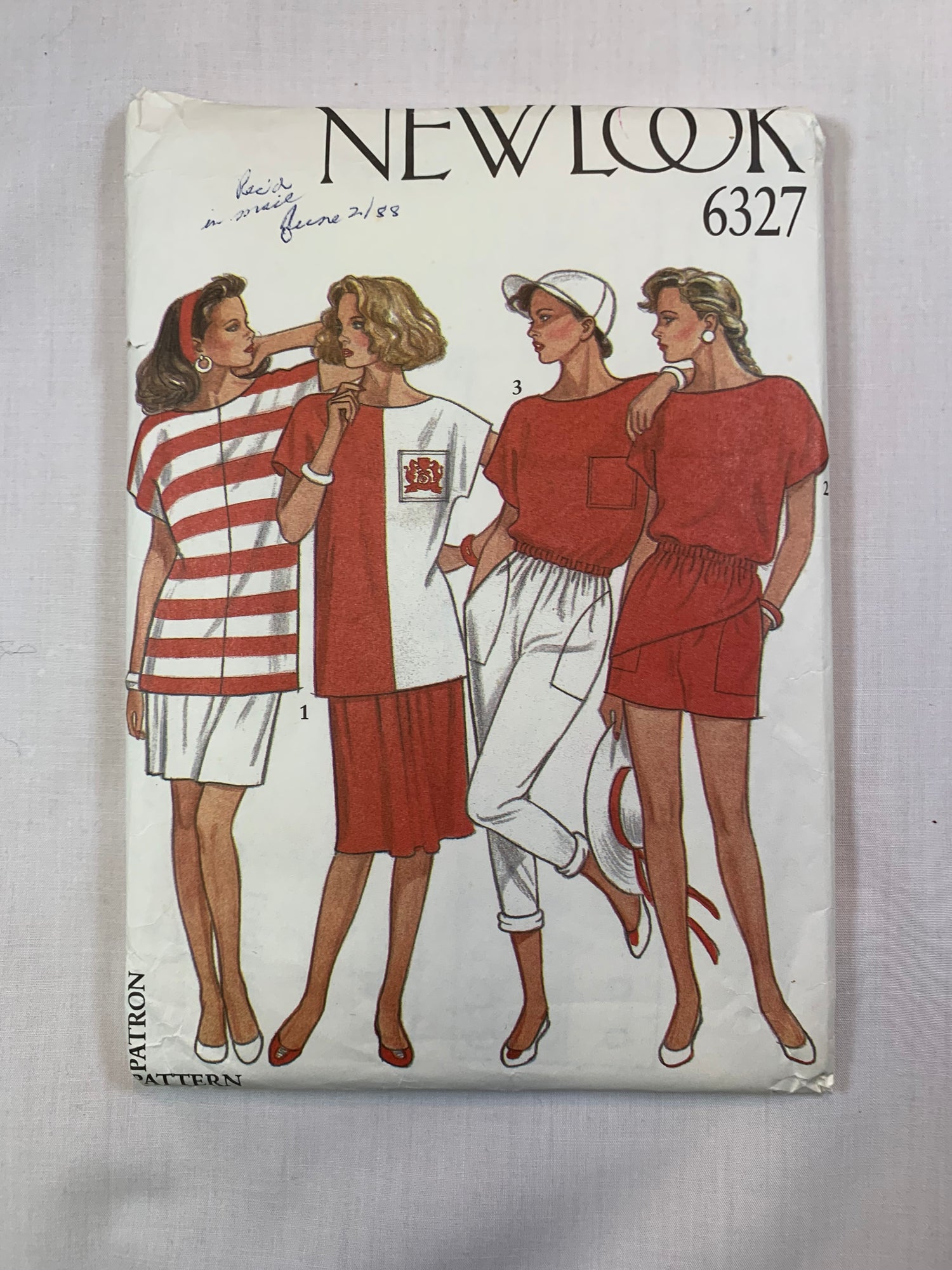 Simplicity New Look Sewing Pattern 6327 Misses' Skirts, Pants, Tops, Shorts, Shorts Sleeves, Elastic Waist, Pockets, Size 8-16, Uncut, 2002