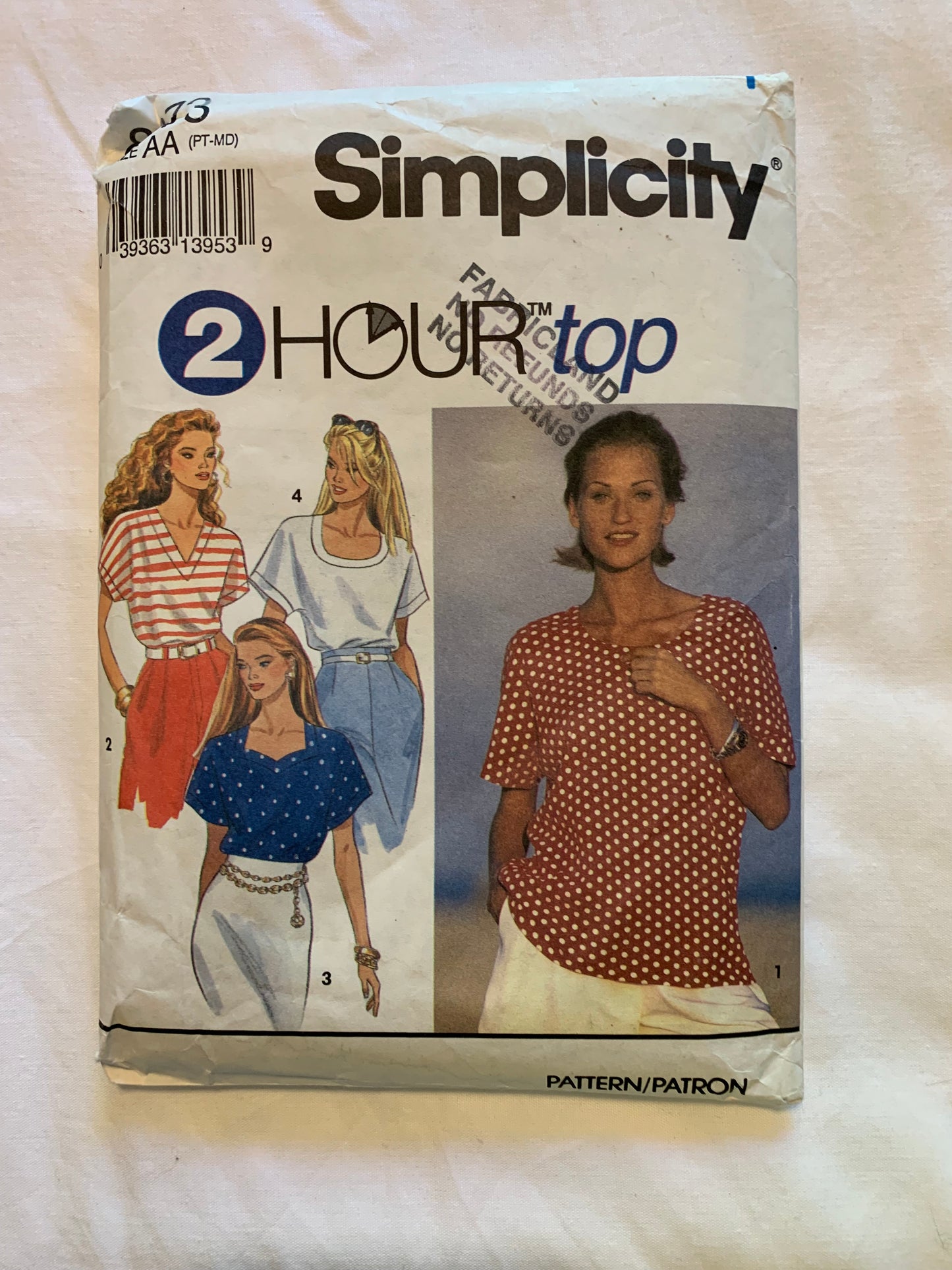Simplicity Sewing Pattern 8373 Misses' Top, Shirt, Kimono Short Sleeves, Pullover, 4 Variations, Size 6-16, Cut, 2013