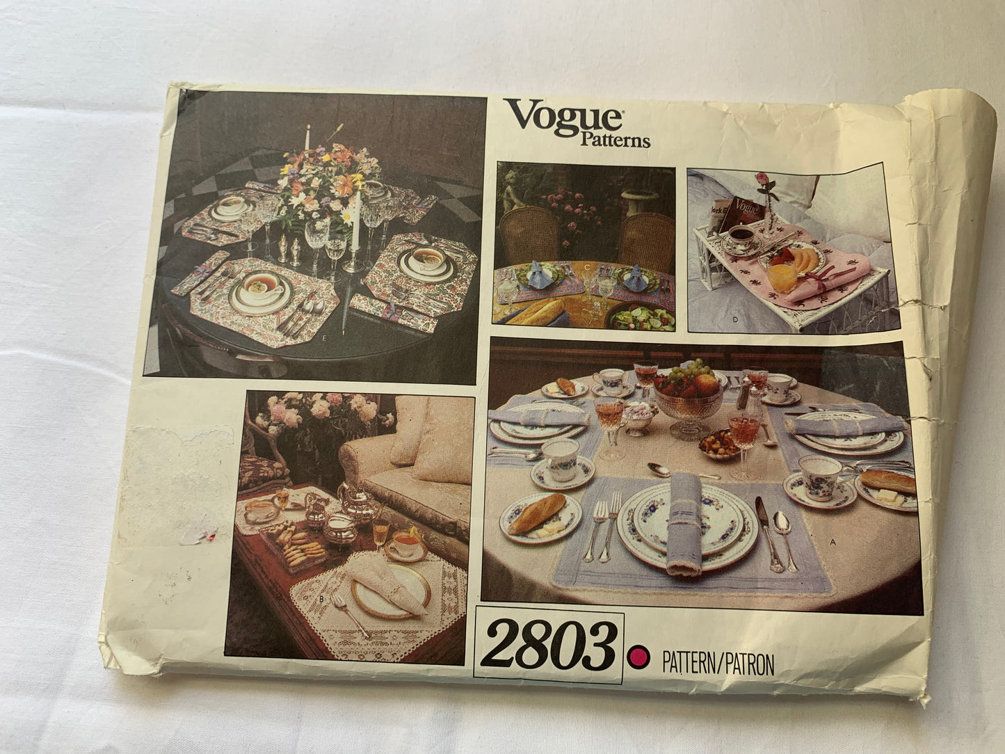 Vogue Sewing Pattern 2803 Crafts, Placemats, Napkins, Napkin Rings, Dining Accessories, Cut, Vintage 1998