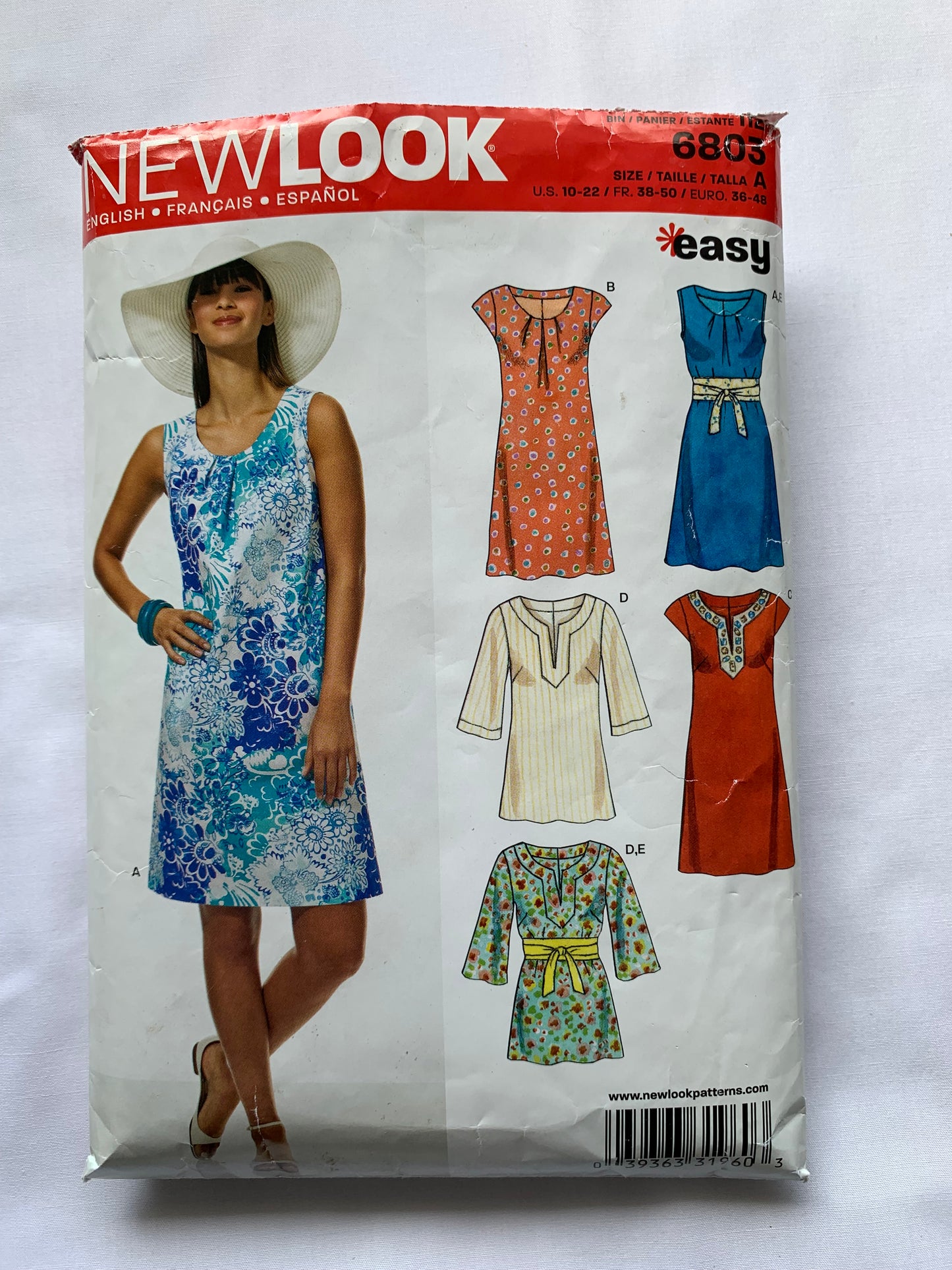 Simplicity New Look Sewing Pattern 6803 Misses' Dress, Tunic, Sleeveless, Long/Short Sleeves, Two Lengths, 5 Variations, Size 10-22, Cut, 2011
