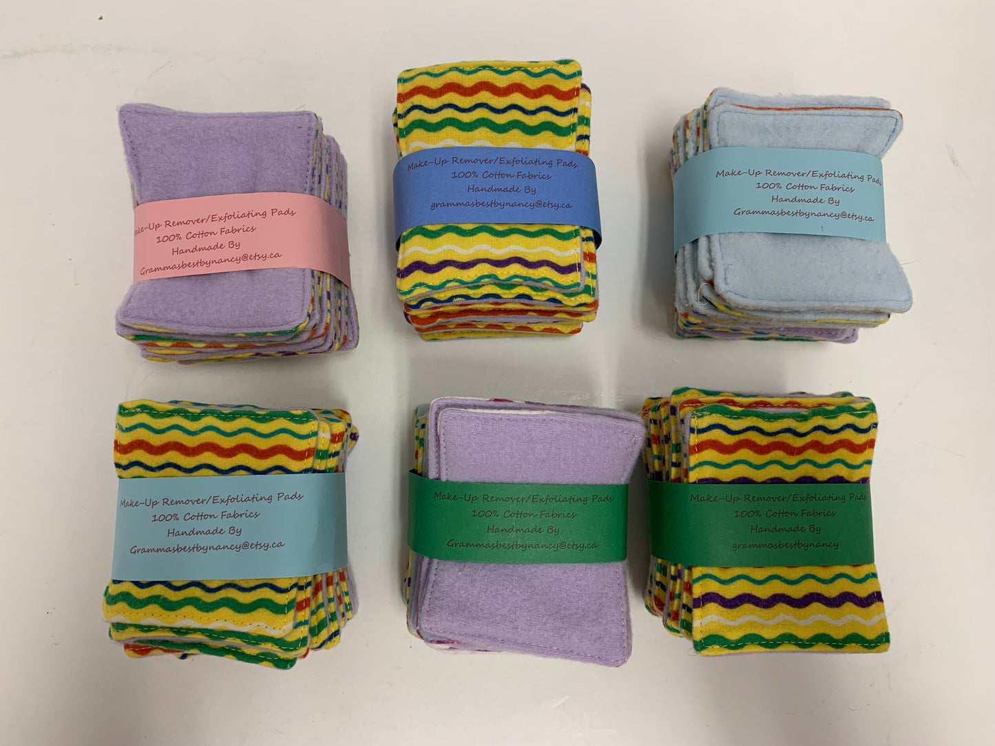 Make-Up Remover Pads, Exfoliating, Applying, Cotton, Reversible, Flannelette, Environmentally Safe, 100% Cotton, Soft Scrubbies, Reusable