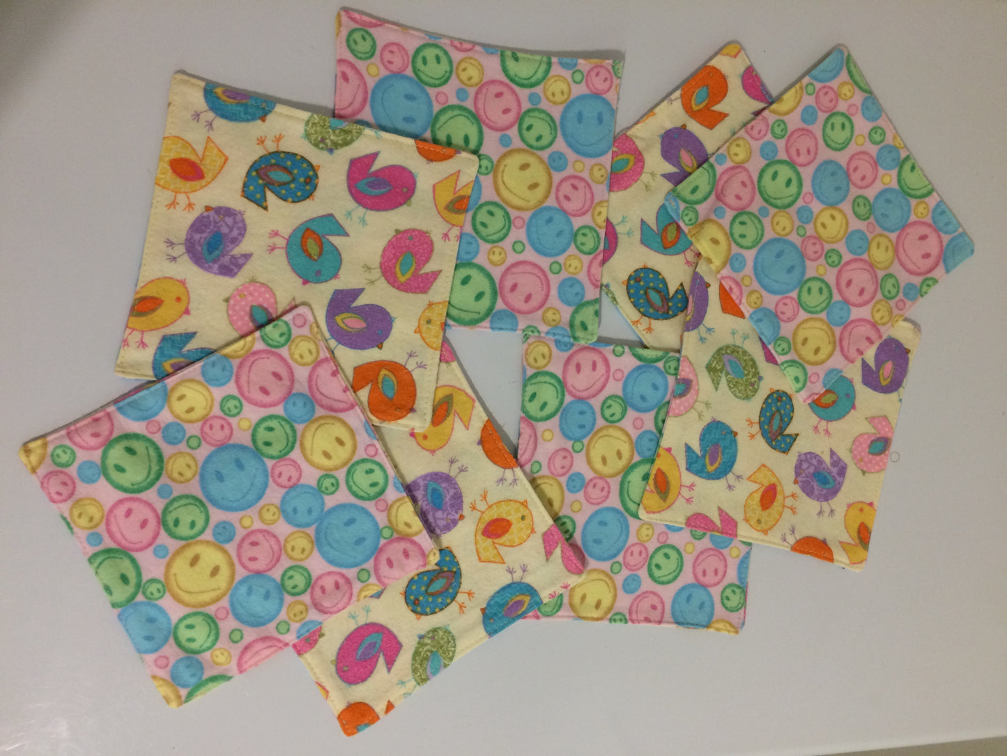 Washcloths/Wipes, Flannelette, Reversible, Environmentally Safe, 100% Cotton, Handmade, Gift, Baby, Facial Cleansing, Eco-Friendly, Re-Usable