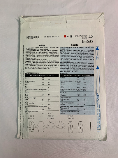 Butterick Sewing Pattern B4635 Children's/Boys'/Girls' Robe, Belt, Top, Pants, Loose-Fitting, Wrap, Dropped Shoulders, Pockets, Size 3-6, Uncut, 2005