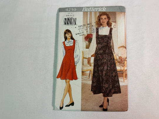 Butterick Sewing Pattern 4250 Misses' Jumper, Blouse, Loose-Fitting, Flared, Two Lengths, Zipper, Long Sleeves, Size 6-12, Uncut, Vintage 1995