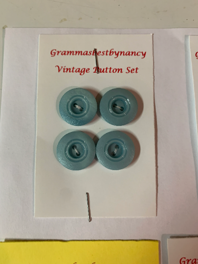 Vintage 9 Cards of Buttons, Green, Blue, Purple, Clear, Red, , (Envelope #4)
