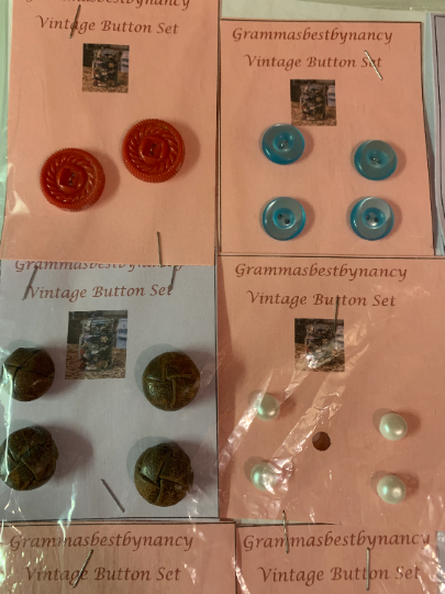 Vintage 9 Cards of Buttons, Jackets, Sewing, Hobbies, Sweaters, Children, Clothes (Envelope #1)