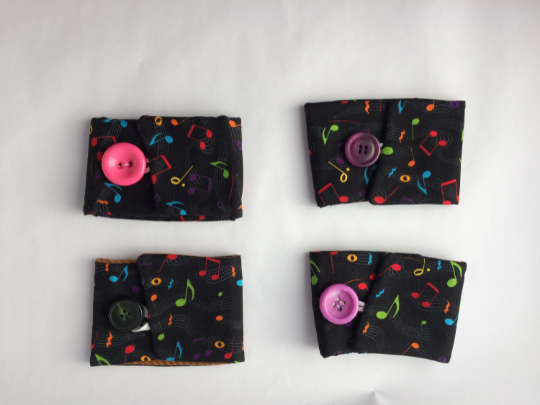 Coffee Cup Cozy, Take Out Cups, Homemade Cloth Cozy Cup Holder, Dog Lovers, Music, Mug Cozy, Adjustable Cozy Cover, Beverage Sleeve, Buttons