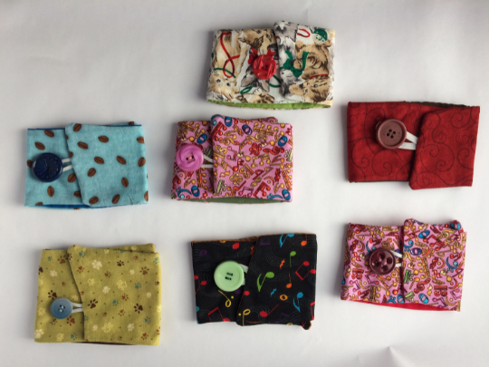 Coffee Cup Cozy, Take Out Cups, Homemade Cloth Cozy Cup Holder, Dog Lovers, Music, Mug Cozy, Adjustable Cozy Cover, Beverage Sleeve, Buttons
