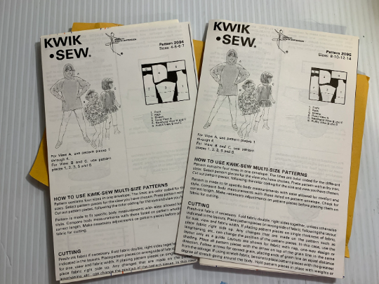 KWIK 2094 Girls' Tops, Size 4-14, Uncut, Vintage 1988