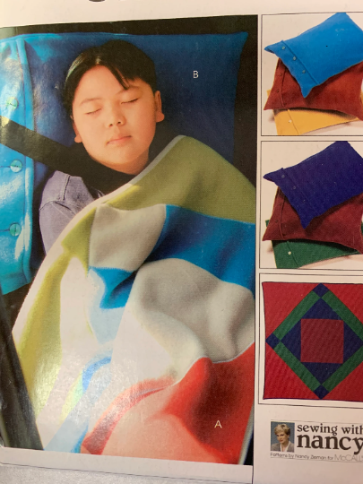 McCall's Sewing Pattern M896 Lap Quilt, Blanket, Crafts, Pillow Cases, Button Closure, Square, Standard Pillow, Uncut, 2003