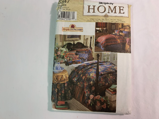 Simplicity Home Sewing Pattern 8347 Duvet Cover, Bed Skirt, Pillow Shams, Throw Pillows, Tablecloth, Round Table Topper, Pillowcases, Uncut, Vintage 1999
