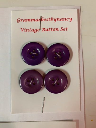 Vintage 9 Cards of Buttons, Green, Blue, Purple, Clear, Red, , (Envelope #4)