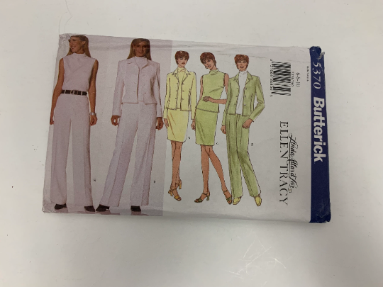Butterick Sewing Pattern 5370 Misses' Jacket, Top, Skirt, Pants, Loose Fitted, Long Sleeves, Sleeveless, Shoulder Pads, Size 6-10, Uncut, Vintage 1998