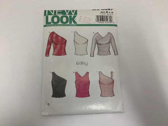 Simplicity New Look Sewing Pattern 6087 Misses' Tops, Long Sleeves, Sleeveless, Wrap Front, 4 Variations, Fitted, Size 6-18, Uncut,, 2002