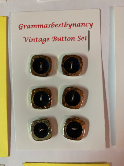 Vintage 9 Cards of Buttons, Green, Blue, Purple, Clear, Red, , (Envelope #4)