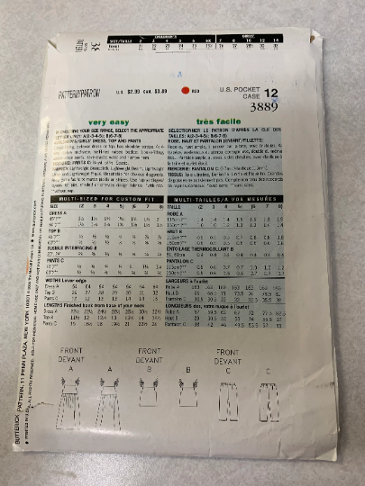Simplicity Sewing Pattern 2268 See & Sew Girls' Dress, Top, Pants, Size 2-5, Cut, 2003
