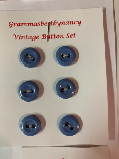 Vintage 9 Cards of Buttons, Green, Blue, Purple, Clear, Red, , (Envelope #4)