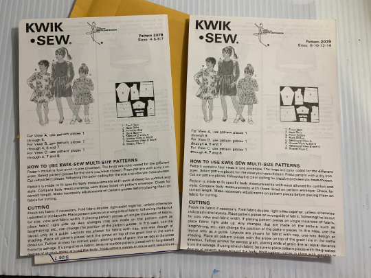 KWIK 2078 Girls' Dress, Size 4-14, Uncut, Vintage 1988