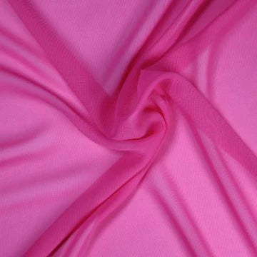 Sheer Silk Chiffon, Pink, 45 x 400 Inches, New/Old Stock
