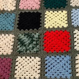 New Hand Crocheted Granny Square Blanket, Granny Squares, 64 x 64 inches square