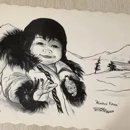 Vintage 1971 Marilyn L Higgins 32 Reprints Charcoal Sketches, Alaska Placemats
