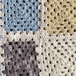 New Hand Crochet Granny Square Blanket, Baby Gift, Christmas, Lap Blanket
