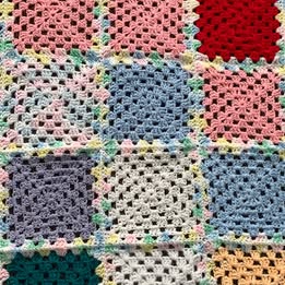 New Hand Crocheted Baby/Lap Blanket Granny Squares, Christmas Gift, Shower Gift