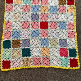 New Hand Crocheted Baby/Lap Blanket Granny Squares, Christmas Gift, Shower Gift