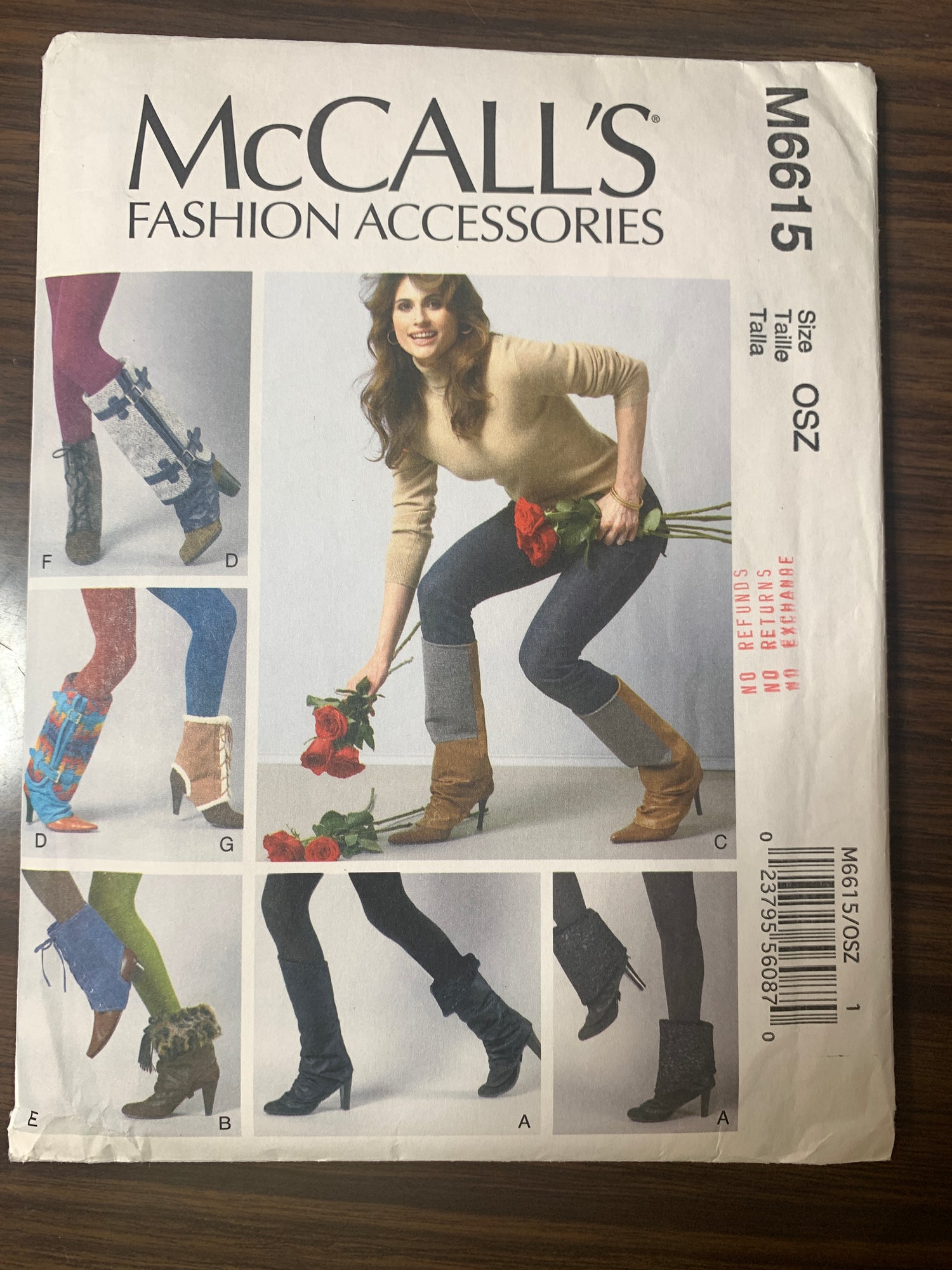 McCall's Sewing Pattern M6615 Misses' Teens' Footwear Toppers, 7 Variations, Uncut, 2012