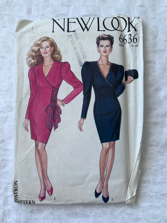 Simplicity New Look Sewing Pattern 6541 Misses' Dresses, Long Sleeves, Zipper Back, 2 Variations, Size 8-18, Uncut, 2007