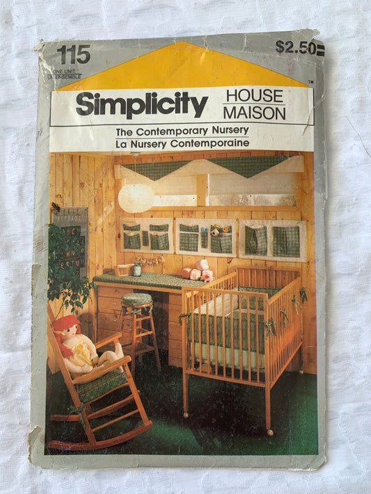 Simplicity Sewing Pattern 115 Crafts, 7 Organizers, Sewing, Nursery, Wall, Bedside, Uncut, Vintage 1979